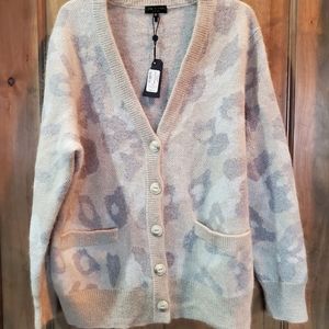 Rag & Bone Mink Leopard Print Cardigan M